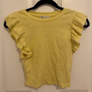 Zara ruffle tank with flared shoulders
